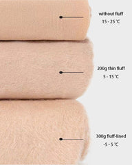 High-Waist Fleece-Lined Sheer Black Tights