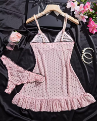 Women's Elegant Polka Dot Nightgown
