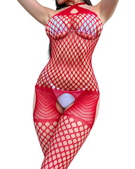 Charming crossover neckline crotchless see-through cutout Bodystocking (Buy 1 Get 1 FREE)