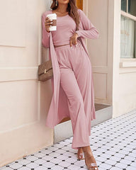 Women's Lightweight Sleepwear 3-Piece Set Sportswear
