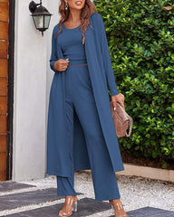 Women's Lightweight Sleepwear 3-Piece Set Sportswear