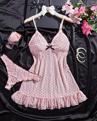 Women's Elegant Polka Dot Nightgown