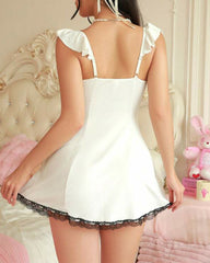 Sexy Contrast Lace Babydoll Dress