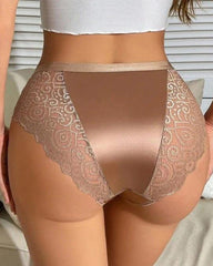 6-Pack Sexy Satin Lace Trim Panties – Comfortable Underwear Briefs