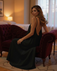 Women's Solid Color Backless Cami NightDress