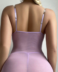 Sexy See-Through Slim Fit Temptation Suspender Nightdress(With pants)