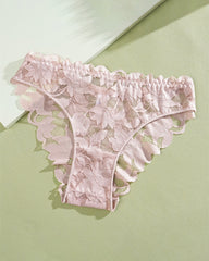 Sexy Sheer Lace Low-Waist Bikini Panties – Semi-Cheeky & Flirty