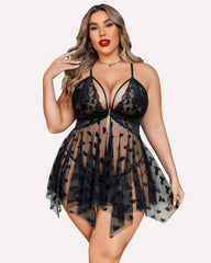 Plus Size Lace Nightdress with Front Slit
