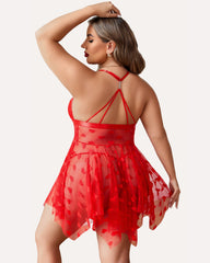 Plus Size Lace Nightdress with Front Slit
