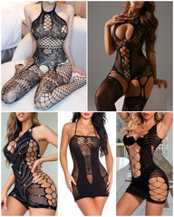 Five Sets Women’s Sexy Hollow Fishnet Set with Pasties