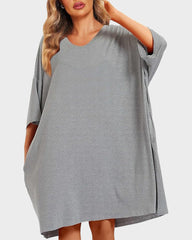 Plus Size Ultra-Soft Oversized Shirt Sleepwear with Pockets