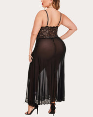 Sexy Black Plus Size Side-Slit Dress – Flattering Curvy Fit