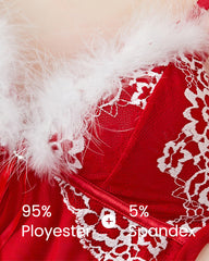 Sexy Christmas Mesh Nightgown with Lace Trim