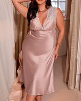 Lace backless camisole long nightgown