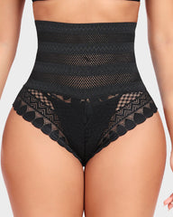 High Waist Lace Mesh Tummy Control Panty