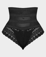 High Waist Lace Mesh Tummy Control Panty