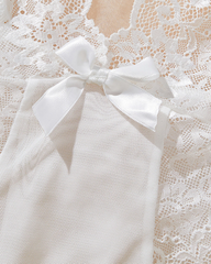 Sexy V Neck Sheer Lace Nightgown with G-String