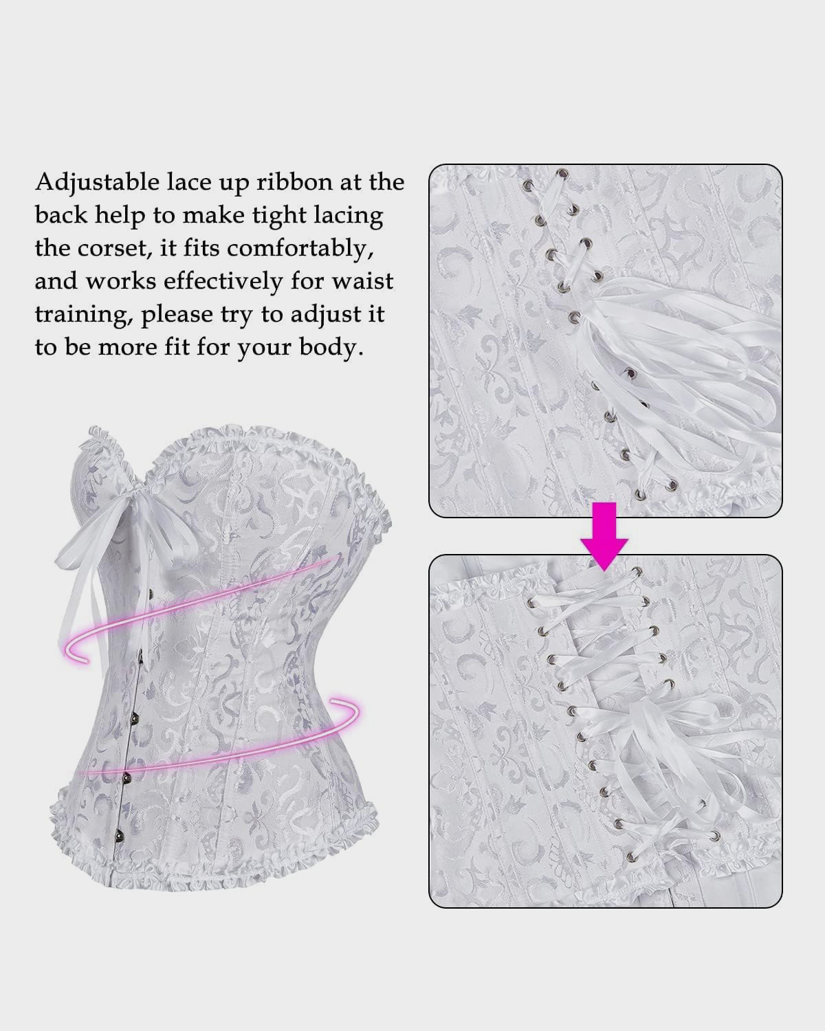 Corset Tops Lace Waist Push Up Shapewear