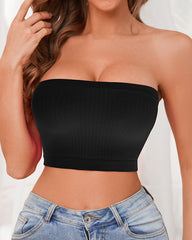 Women's solid color tube top