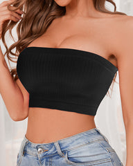 Women's solid color tube top