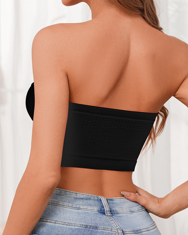 Women's solid color tube top