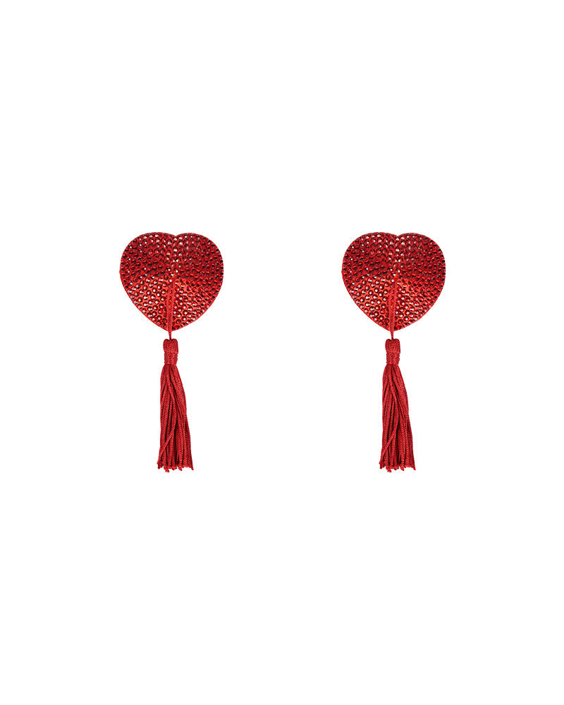 Heart Shape Concealers Sticker Breast Pads Pasties Bra with Tassel