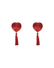 Heart Shape Concealers Sticker Breast Pads Pasties Bra with Tassel