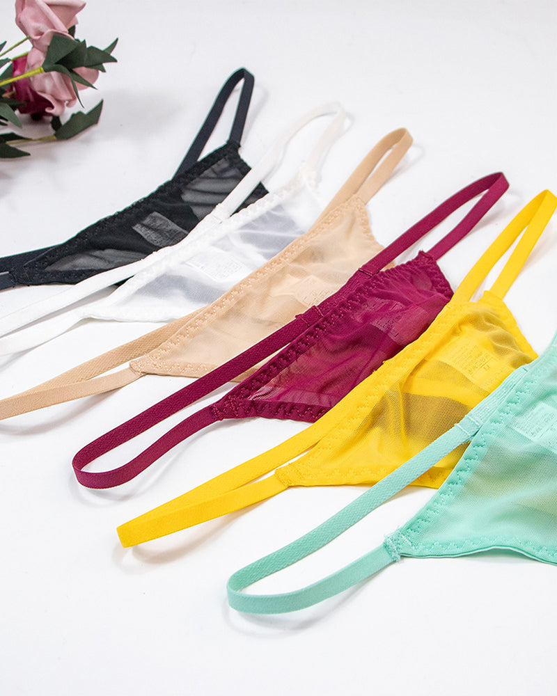 Sexy Low Rise T-back Mesh Panties