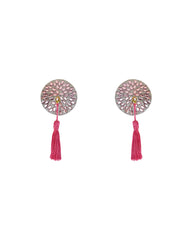Round Shape Concealers Sticker Breast Pads Pasties Bra with Tassel