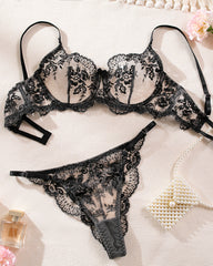 Sexy lace embroidery lingerie set