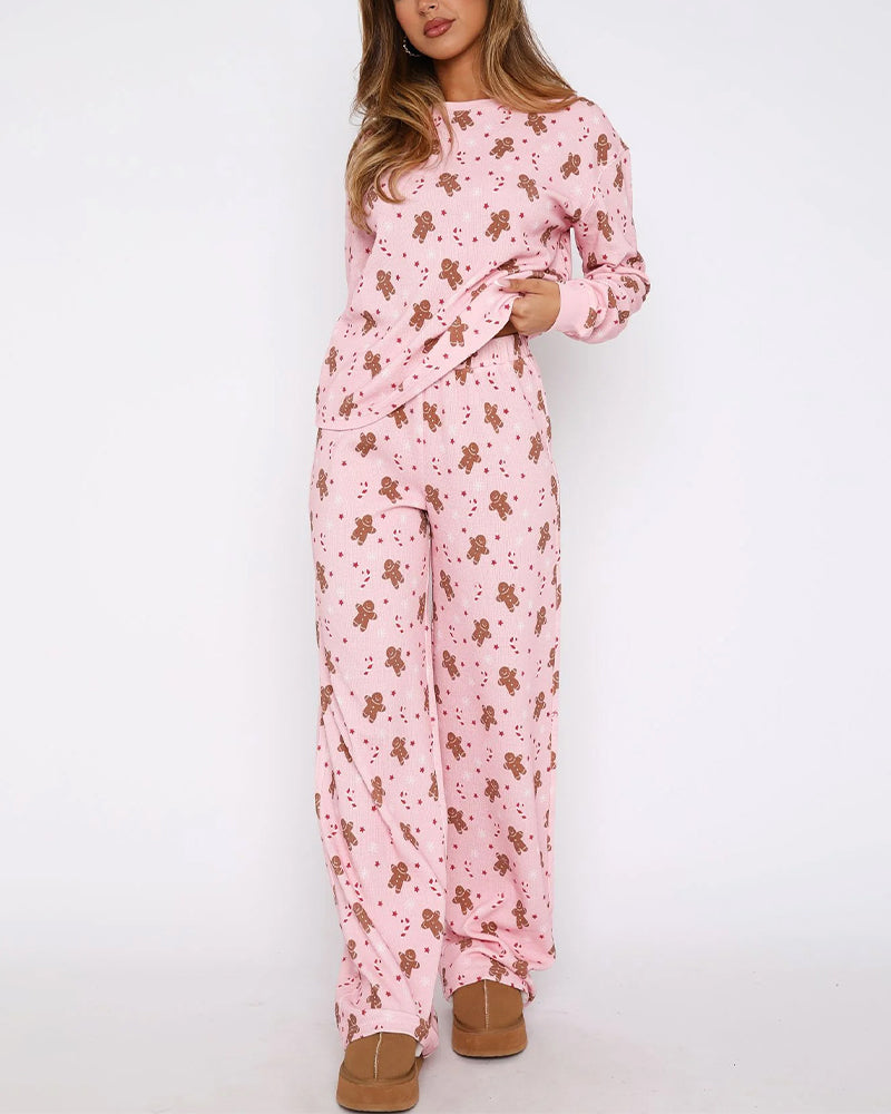 Cozy 2-Piece Christmas Pajama Set – Long Sleeve Top & Pants