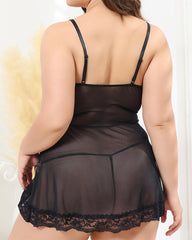 Plus Size Lingerie for Curvy Women Sexy Lace Babydoll