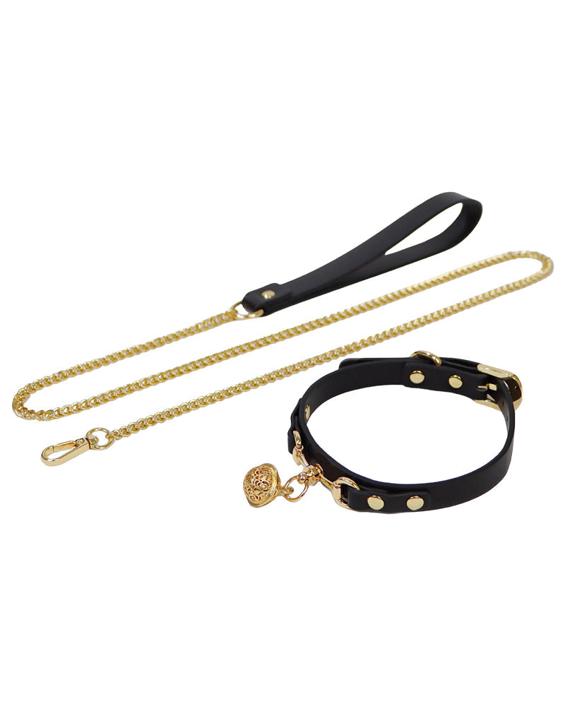 Elegant Women's PU Leather Collar With Traction Chain
