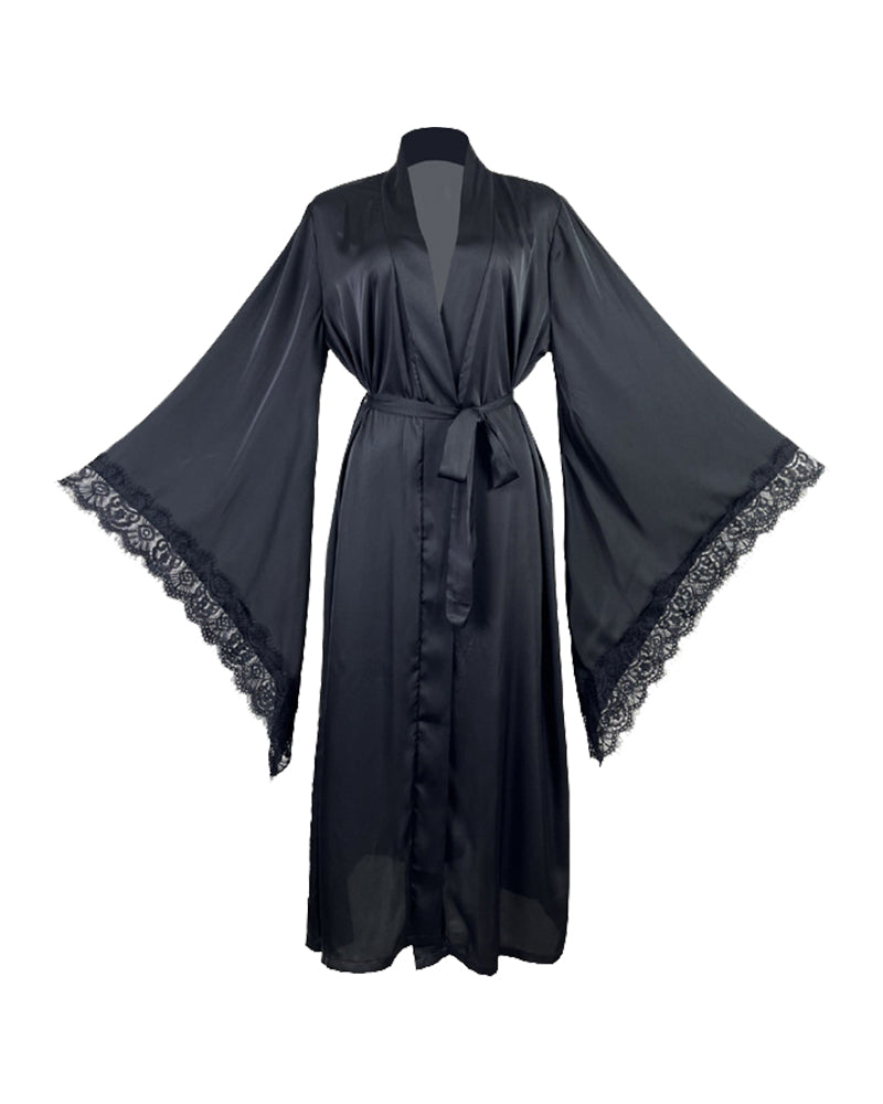 KissLove® Sexy Kimono Side Split Satin Pure Silky Robes