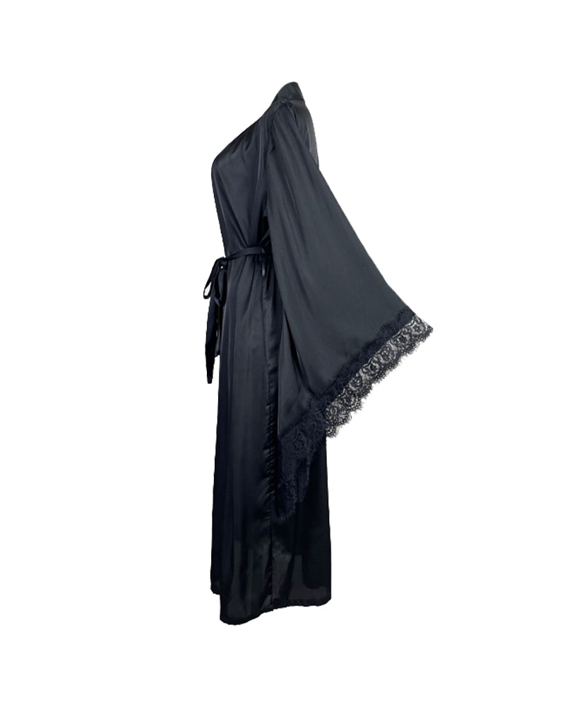 KissLove® Sexy Kimono Side Split Satin Pure Silky Robes