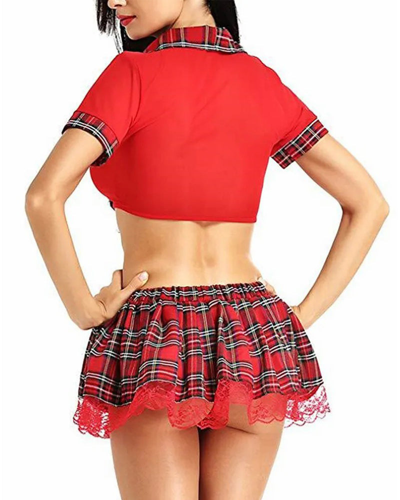 Sexy women's short-sleeved multi-color miniskirt JK outfit sexy suit