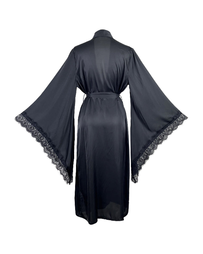Split Panel Robe KissLove® Sexy Kimono Side Split Satin Pure Silky Robes – Kisslove