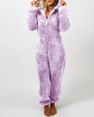 Ultra-Soft Plush Fleece Hooded Onesie Pajamas