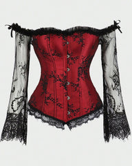 Corset Tops for Women With Lace Sleeves