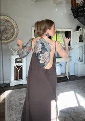 Women's Solid Color Backless Cami NightDress