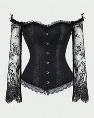 Corset Tops for Women With Lace Sleeves