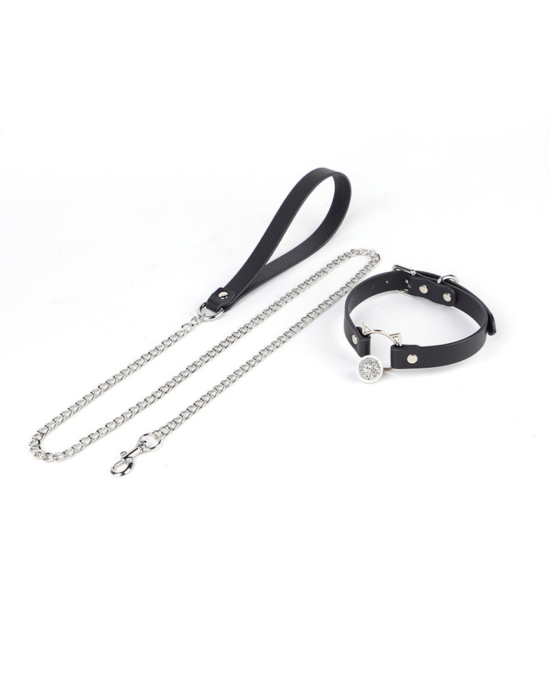 Sexy Metal PU Leather Cat Collar