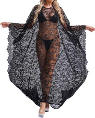 Halloween Costume Transparent Lace Gothic Sexy Backless Robe