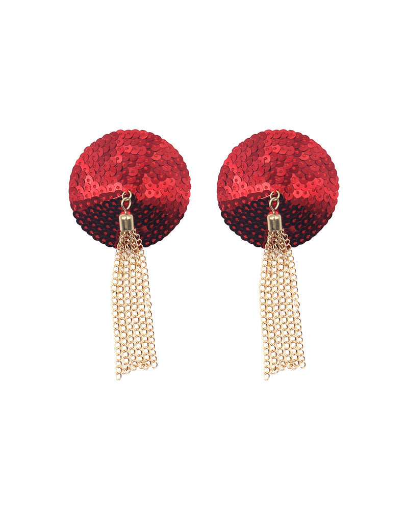 Sequined Metal Tassel Chest Cover Nipple Cover Leather Nipple Cover