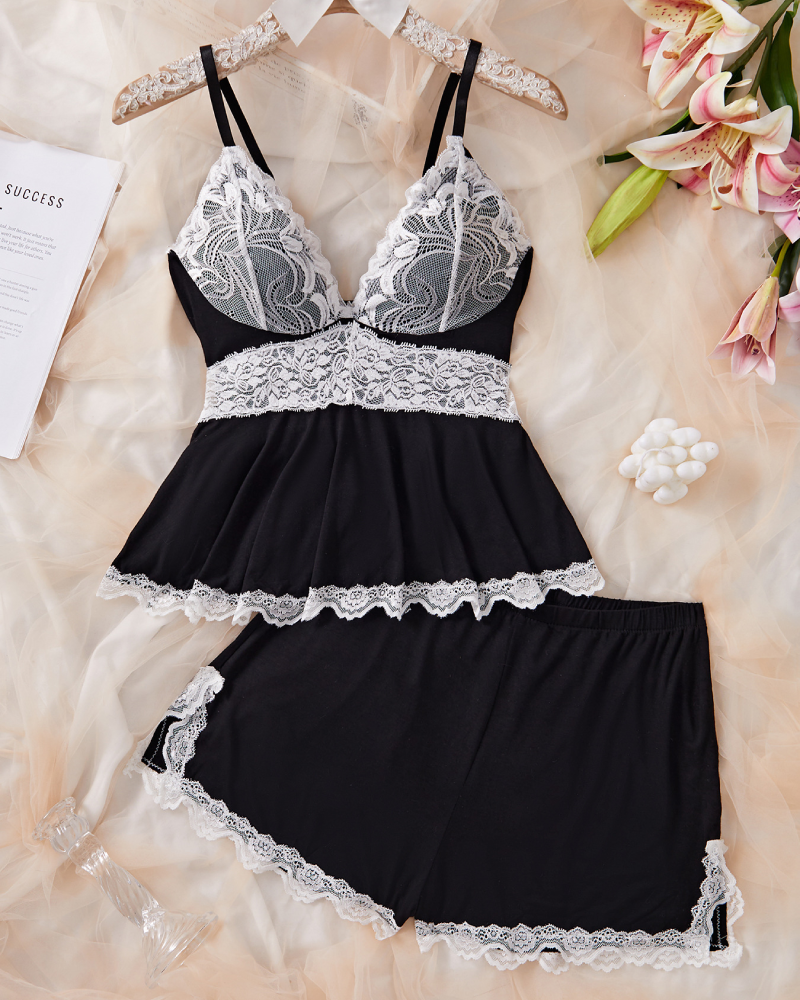 Modal Camisole & Panty Sleepwear Set – Sweet Lingerie for Daily & Holiday Wear