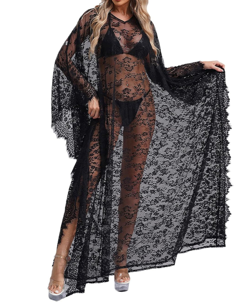 Halloween Costume Transparent Lace Gothic Sexy Backless Robe