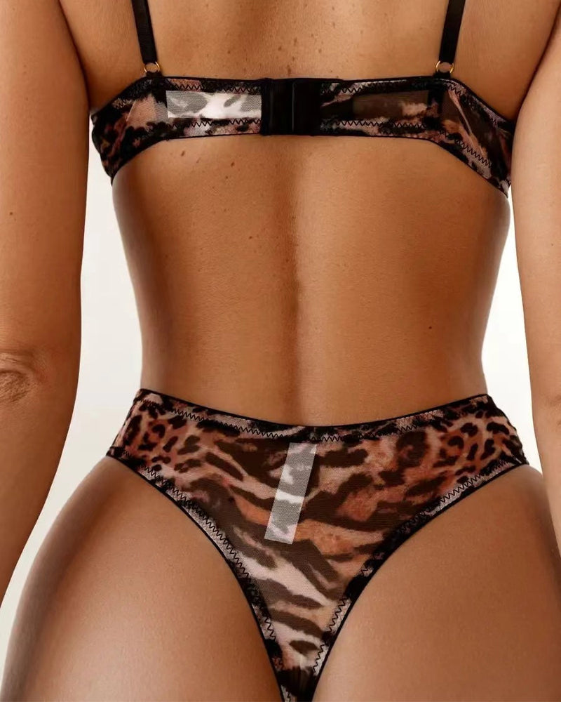Sexy Mesh Sheer Push Up Lingerie Set