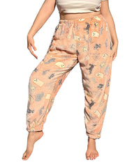 Halloween luminous flannel autumn and winter plus velvet graffiti luminous pants