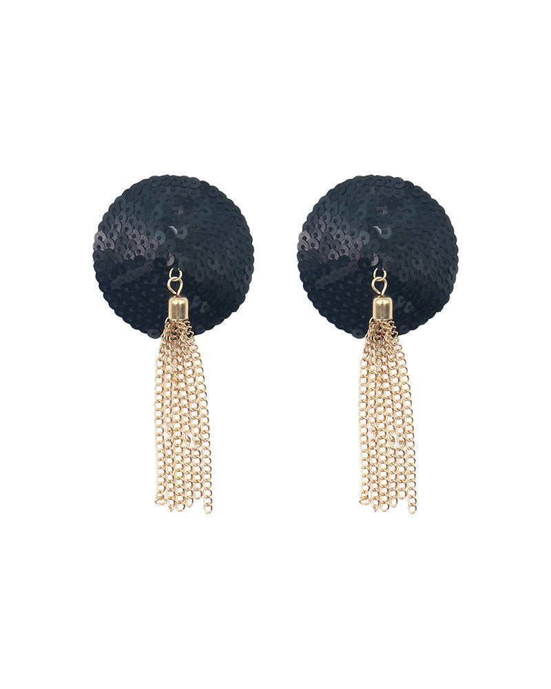 Sequined Metal Tassel Chest Cover Nipple Cover Leather Nipple Cover