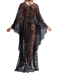 Halloween Costume Transparent Lace Gothic Sexy Backless Robe
